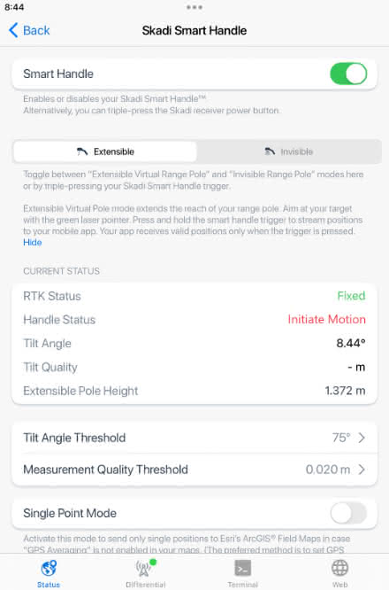 Your screen will look like this when Eos Tools Pro is ready for you to initialize the Skadi Smart Handle. (Eos Tools Pro screenshot when using Skadi Smart Handle)