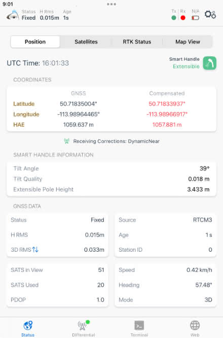 If your smart handle is not initialized or loses initialization, the values in the Compensated coordinates column of the Position page in Eos Tools Pro will turn red. Simply perform the initialization movement again until initialization has been re-established.