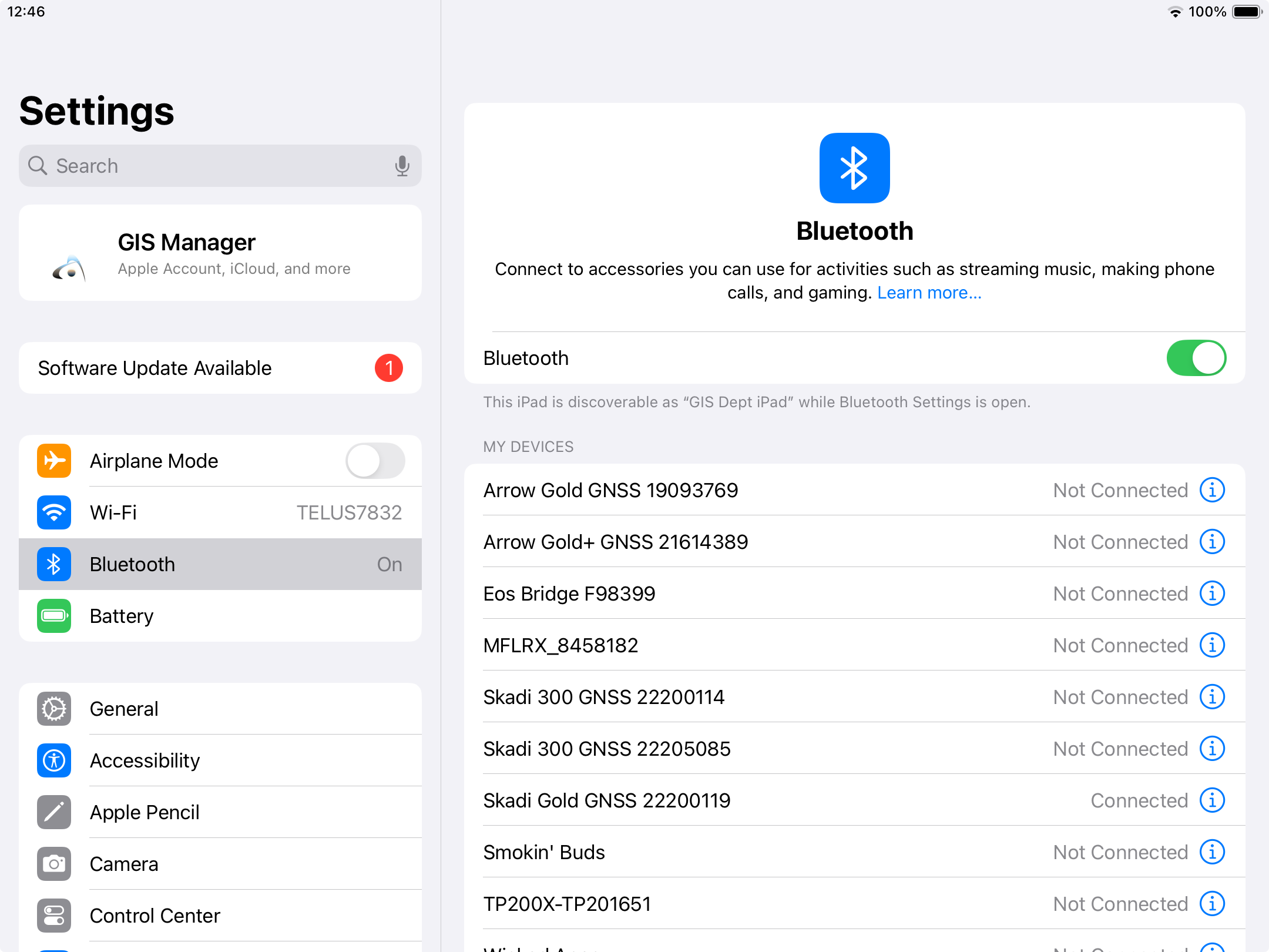 iOS device Bluetooth Pairing to Skadi - Bluetooth settings 3 - Skadi receiver appears in My Devices