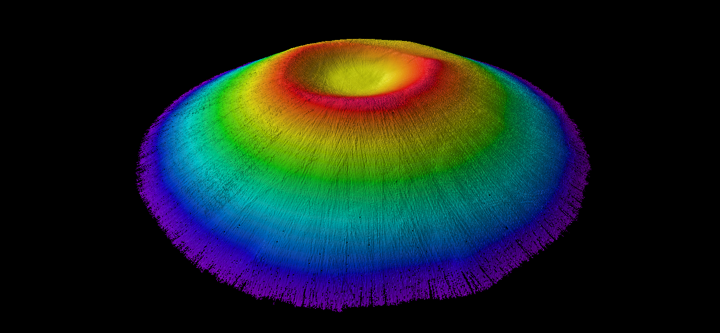 By adding high-accuracy locations with an average accuracy of 10-20 centimeters horizontal and vertical, the team was able to accurately georeference and further refine the detail of the bathymetry for their map inside the underwater Deception Island caldera.