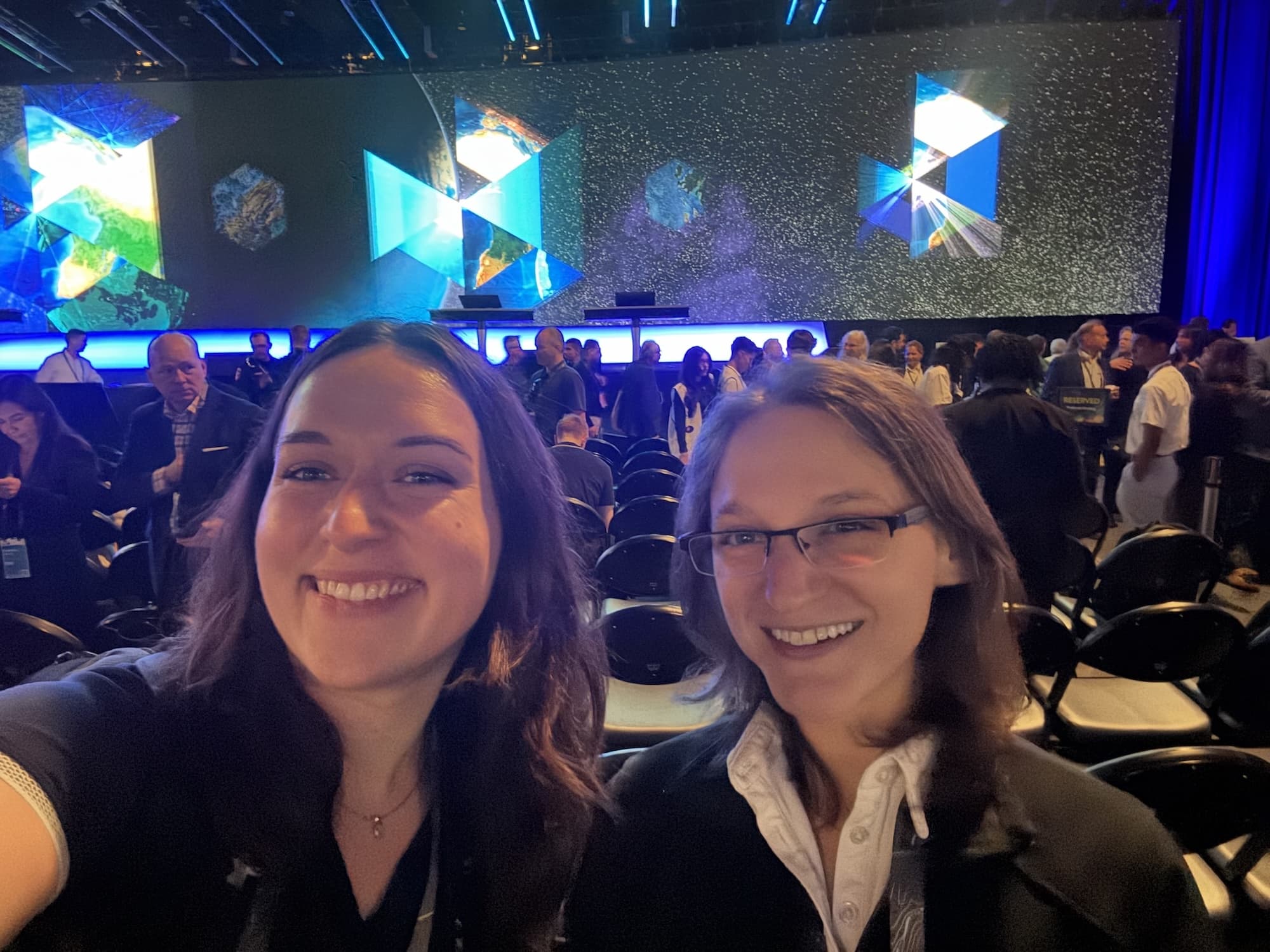 03 - Emma and Sarah Selfie at the Plenary copy 2 Invigorated by the plenary, members of the Eos marketing team snapped a selfie before heading to the expo hall to prepare the booth for this week's visitors.