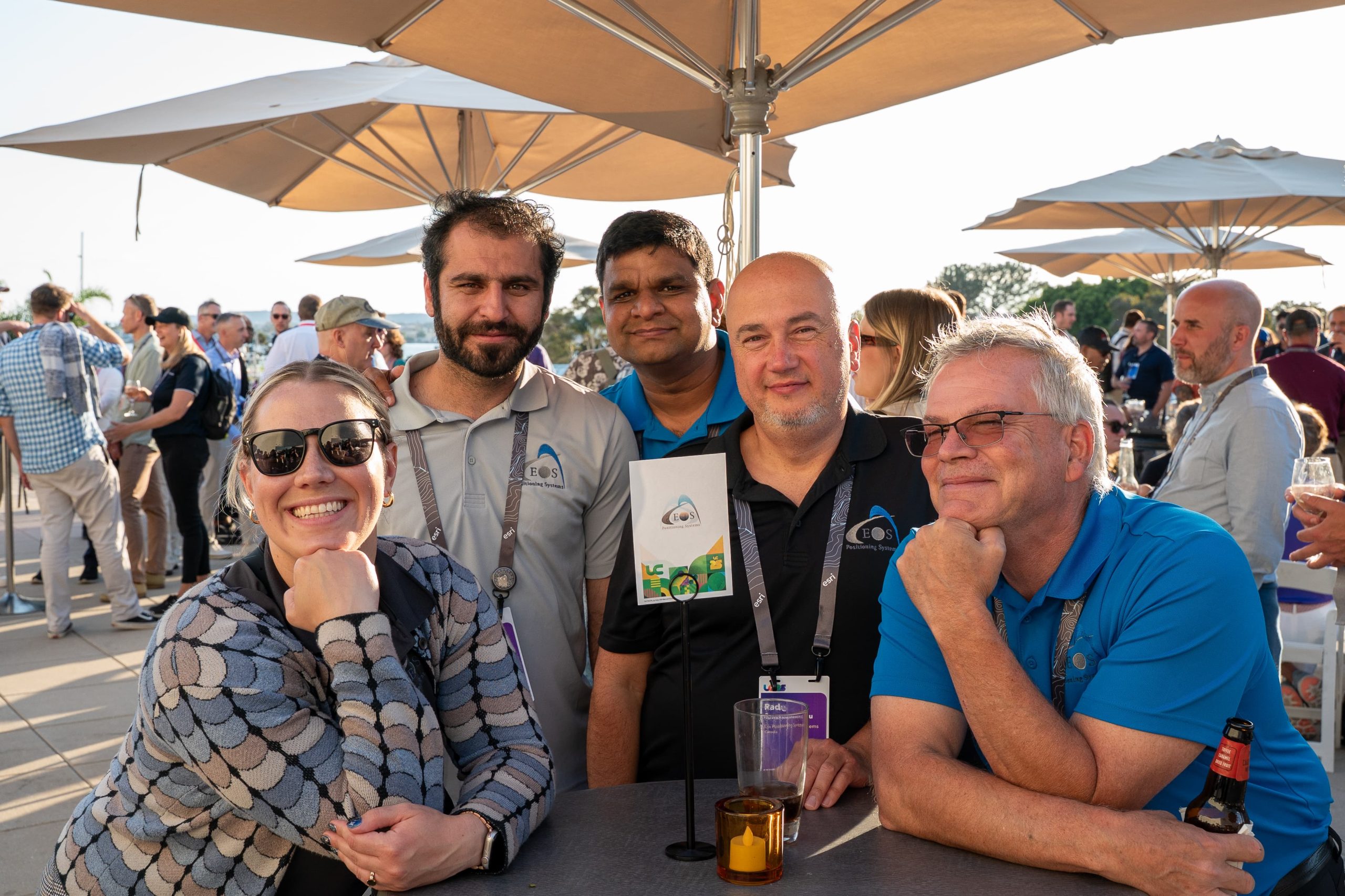 21 - Eos Team at Natural Resources Social copy Eos team members Alex Howlett, Rawand Saeed, Satyam Dave, Radu Constantinescu, and Steve Lawrence enjoyed the sunshine at the Forestry and Agriculture Social.