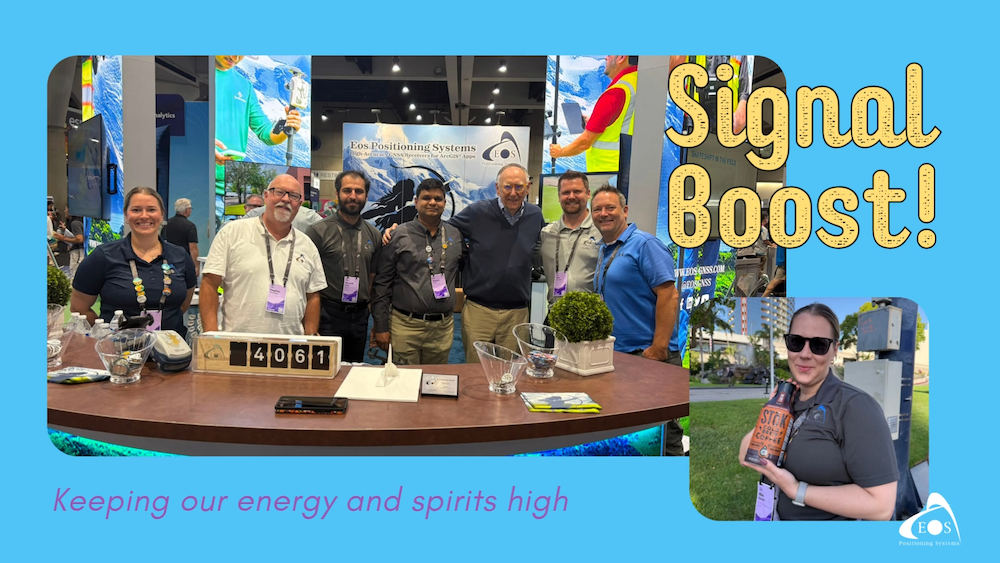 2026 Esri UC - 093 Meanwhile, back at booth #1025, look who stopped by! It's none other than Jack Dangermond. Thank you, Jack, you truly made our team's day! (We got an even bigger boost of energy from this visit than one of our colleagues had from her morning cold brew!)