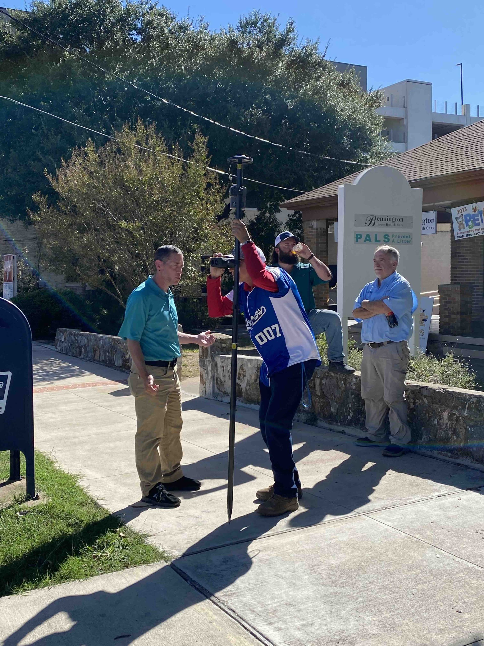 Eagle Pass Water Works System - Texian team training outdoor copy The team stepped outside for real-world training, including hands-on trialing of the Eos Laser Mapping solution with an LTI laser rangefinder.